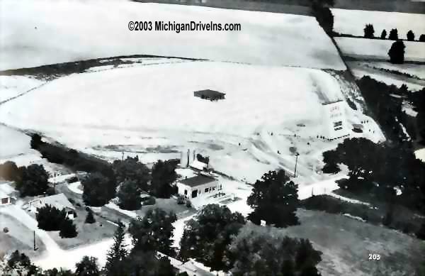 Caro Drive-In Theatre - Caro Aerial 1950-51 Theatre Catalog (newer photo)